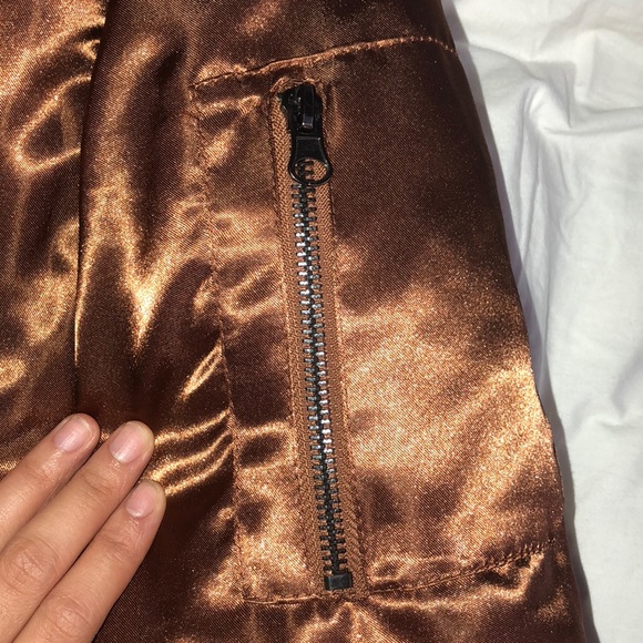 BOGO Rust/ metallic brown bomber jacket F21 - Picture 3 of 7